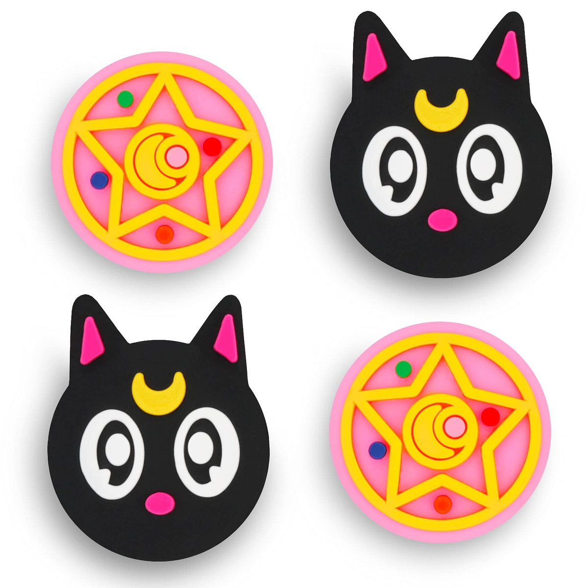 Owngen Cute Thumb Grip Caps for Nintendo Switch/Lite/OLED Kawaii Magic Moon Joy-Stick Button Stick Cover 3D Analog Ergonomic Cap for NS Controller Joy-Cons (Luna)