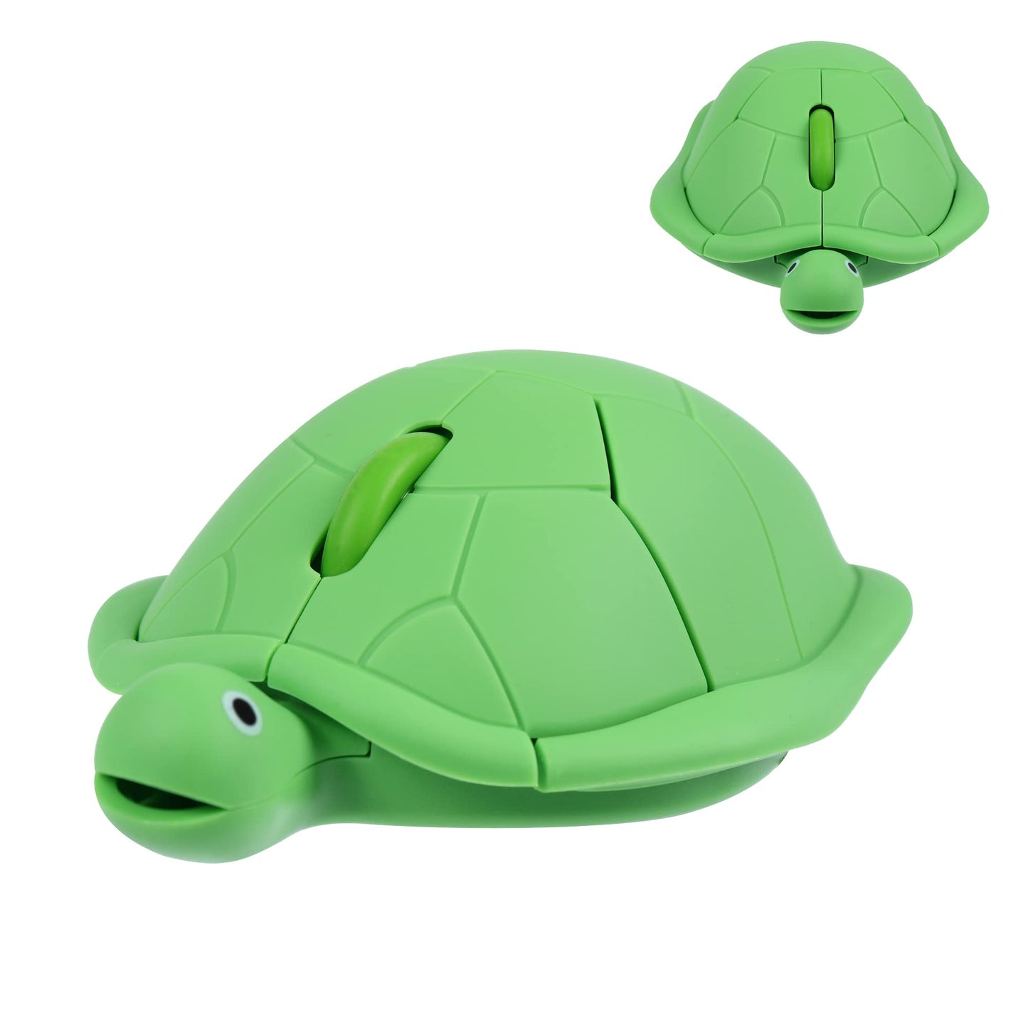 Wireless Mouse Cute Animal Green Turtle Shape Portable Quiet Optical USB Mice 1600 DPI 3 Buttons Silent Cordless Mouse for PC Laptop Computer Notebook MacBook Desktop