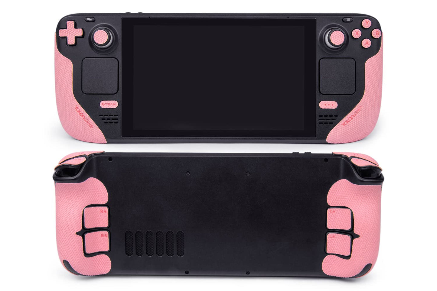 TALONGAMES Controller Grips Compatible with Steam Deck OLED/Steam Deck Controllers Anti-Slip Sweat-Absorbent Textured Skin kit for Handle Grips Buttons Triggers D-pad (Pro - Pink)