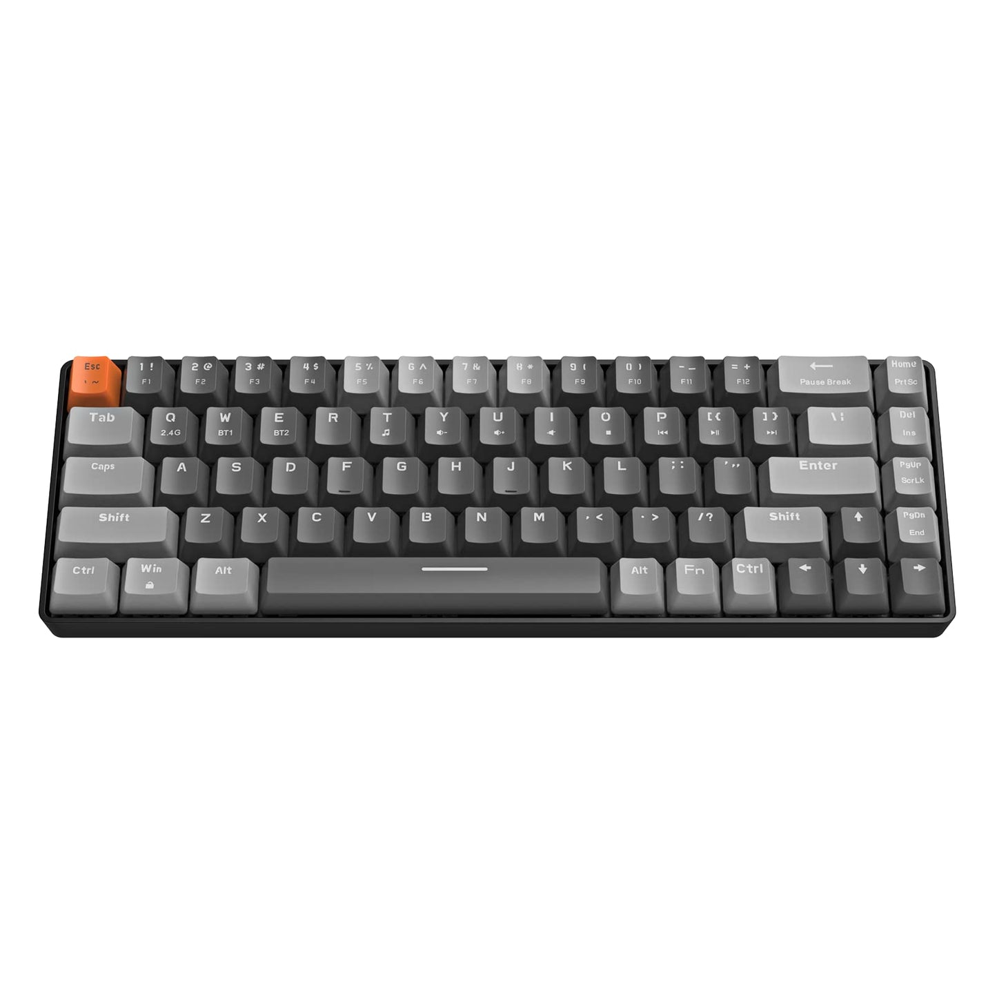 MAGIC-REFINER RK68 60% Wireless Mechanical Keyboard Bluetooth 5.0/2.4GHz with Dual Mode 2-in-1 Receiver Ergonomic Compact 68-Key Hot Swappable Gaming Keyboard Blue Switch for Mac Windows PC