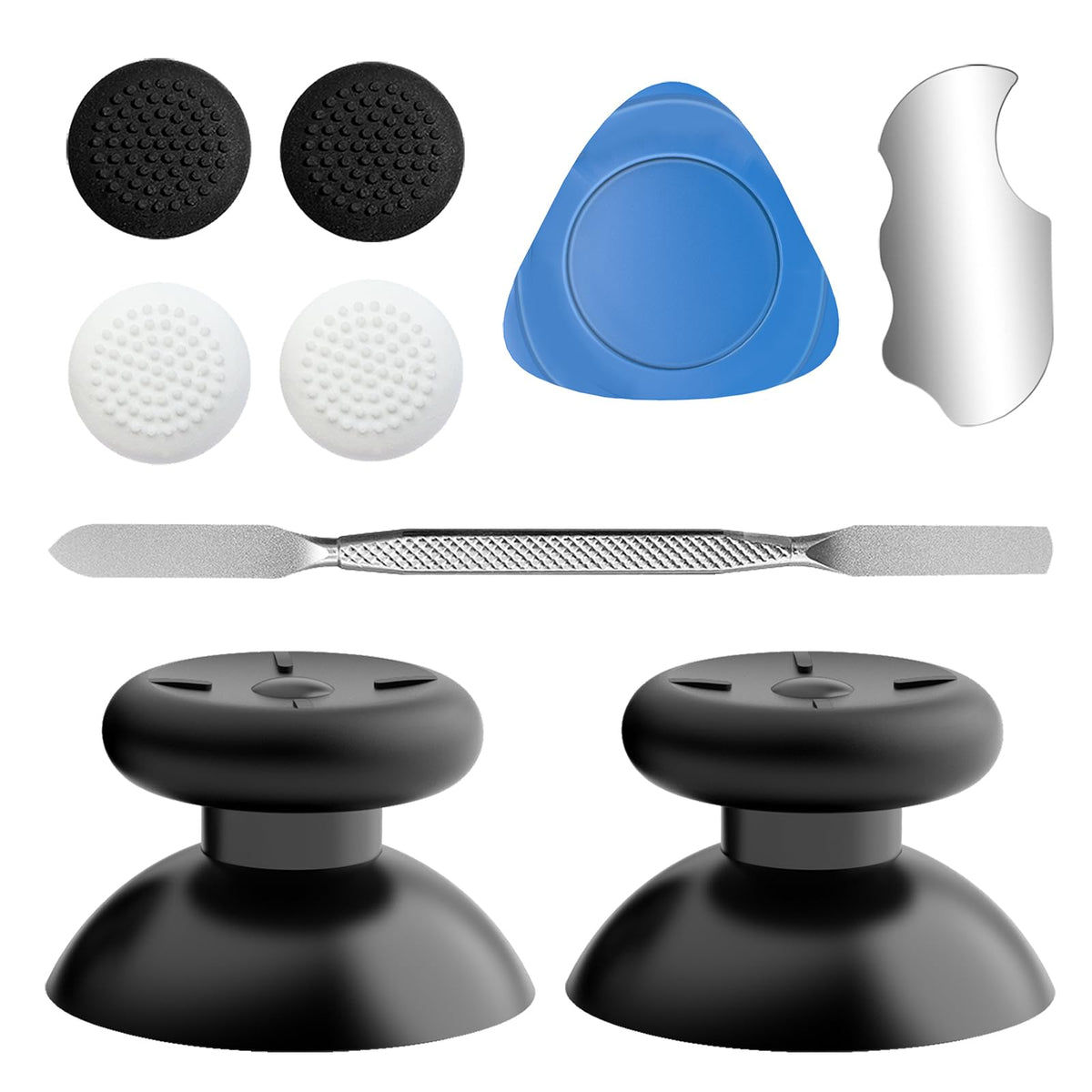 Replacement Kit for Meta Quest 2 Controller/for Oculus Quest 2 Controller(9 in one) Repair Accessories for Oculus Quest 2 Controller Includes Thumbsticks Caps Triangle Tool and Pry Bar