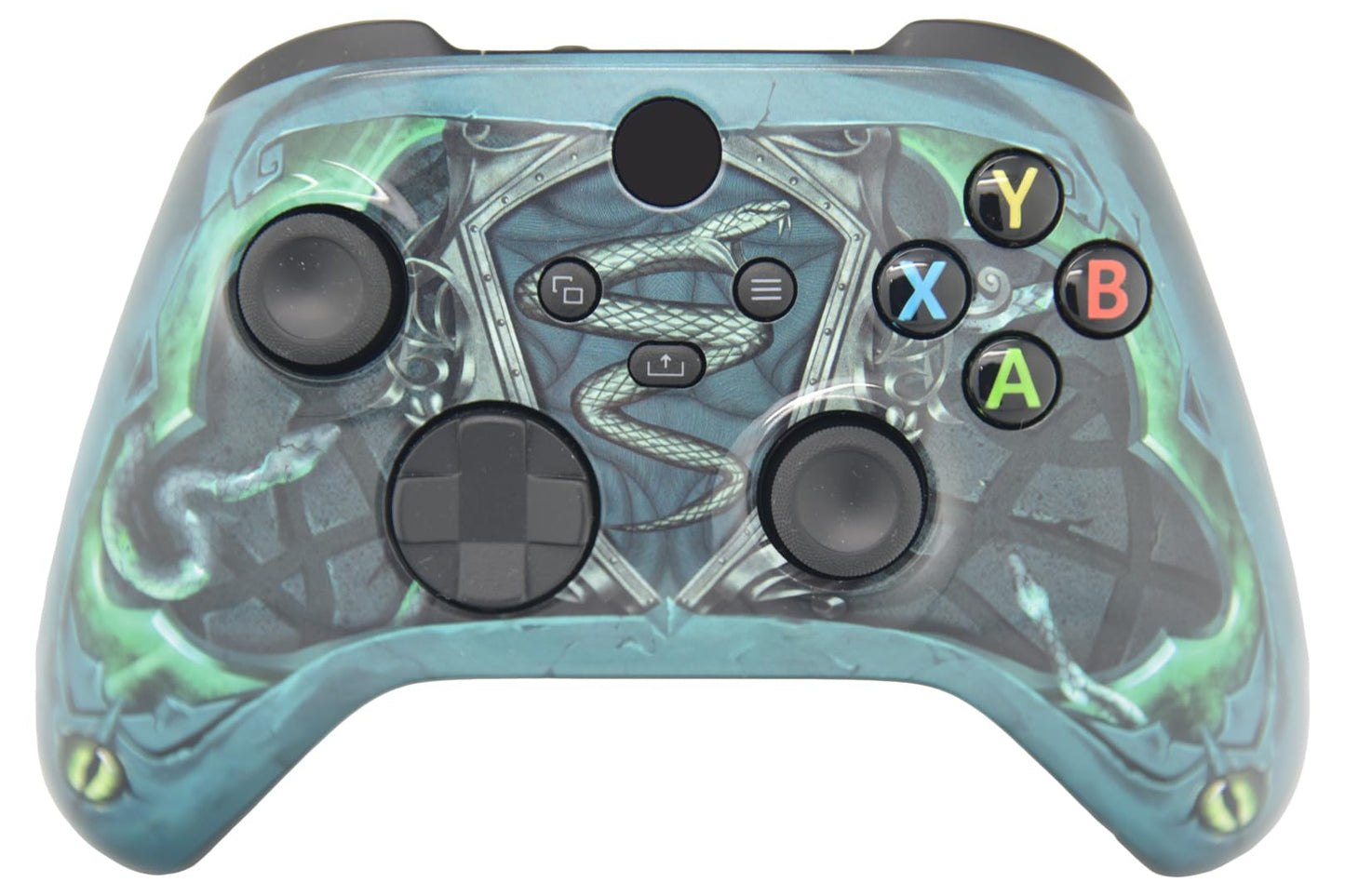 Hand Airbrushed Fade Custom Controller Compatible with Xbox Series X/S & Xbox One (Series X/S Green Snake)
