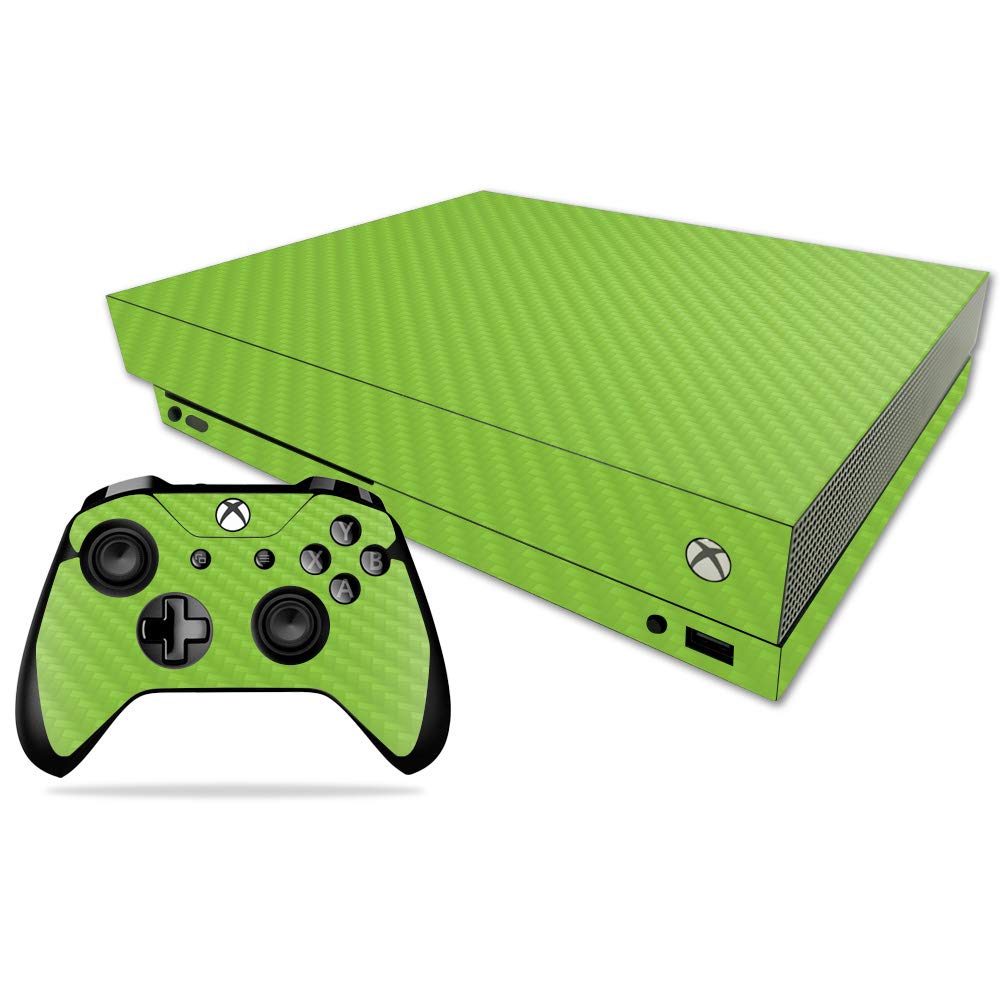 MightySkins Carbon Fiber Skin for Microsoft Xbox One X - Seafoam | Protective Durable Textured Carbon Fiber Finish | Easy to Apply Remove and Change Styles | Made in The USA