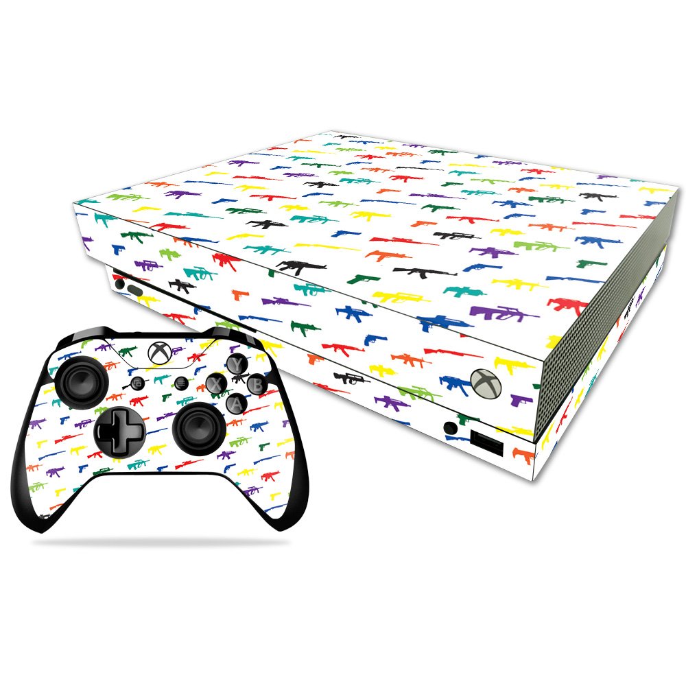 MightySkins Skin Compatible with Microsoft Xbox One X - Fun Guns | Protective Durable and Unique Vinyl Decal wrap Cover | Easy to Apply Remove and Change Styles | Made in The USA