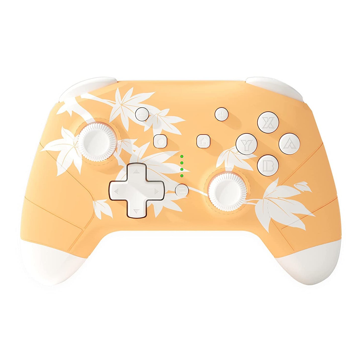Mytrix Wireless Controller Compatible with Nintendo Switch/Lite/OLED Cute Wireless Pro Controllers Gamepad with Wake-Up Headphone Jack Auto-Fire Turbo Motion Vibration Maple Leaf Orange