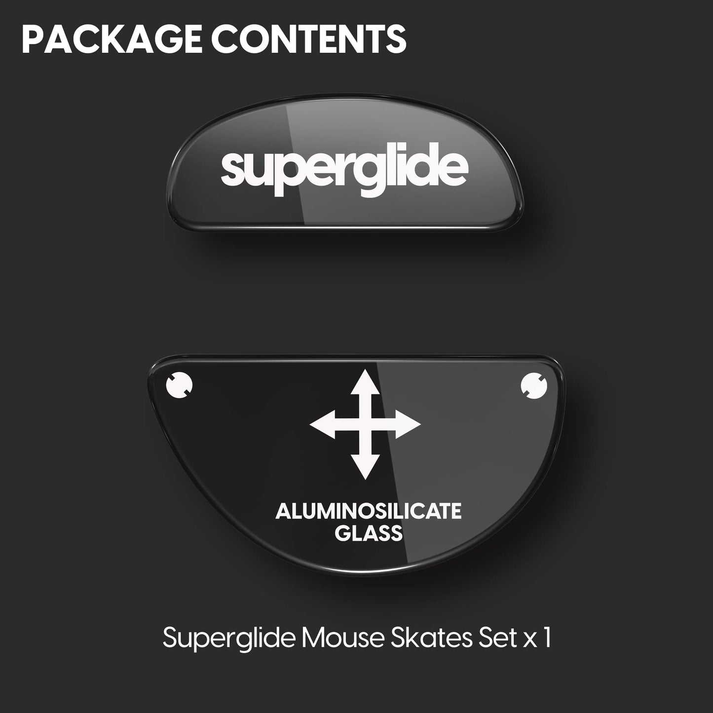 Pulsar Gaming Gears Superglide Mouse Feet - Ultra Strong Glass, Smooth, Durable, Zowie EC Series, Black, Model ZECSGB