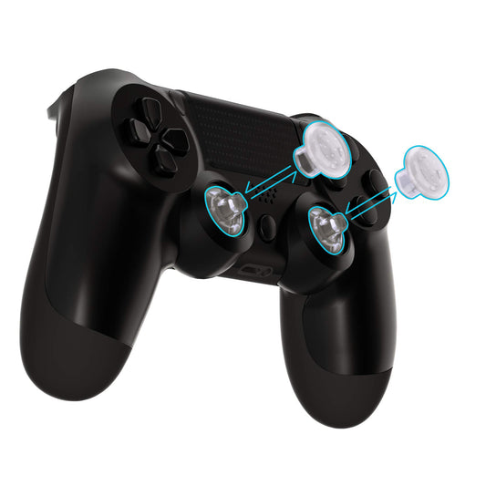 eXtremeRate ThumbsGear Ergonomic Thumbstick for PS5 & PS4 - 3 Adjustable Heights, Transparent, Model P4J1103