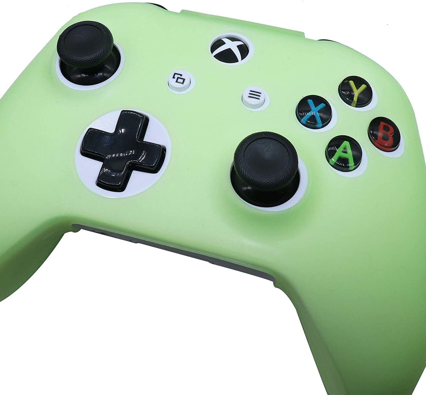 HLRAO Xbox One S Controller Silicone Grip Case, Glow Green, Glow in The Dark + 6 Accessories, Not for Xbox Series Controller