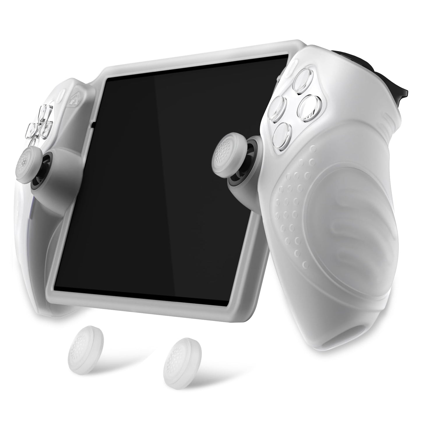 PlayVital Design for PS Portal Cover Guardian Edition Silicone Protective Case for PS Portal Remote Player with Thumb Grips - Shockproof Anti-Slip Grip Accessories - Clear White