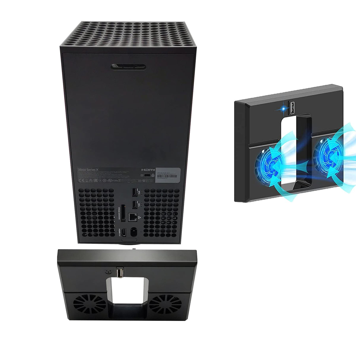 Console Cooling Fan Compatible for Xbox Series X USB External Cooler Turbo Temperature Control Fan Console Cooling System for Xbox Series X