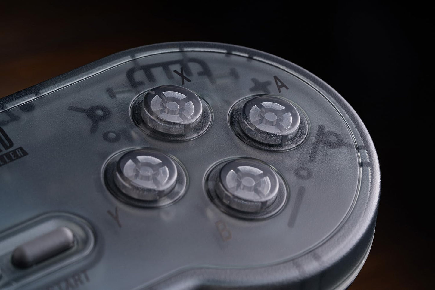 8Bitdo SN30 Wireless Gamepad for SNES/SFC - Transparent Edition, 2.4G, Black