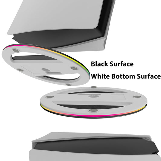 AJKTHGE RGB Vertical Stand for PS5 Slim Console, LED Base with 14 Light Modes, Black 1, Model P0901