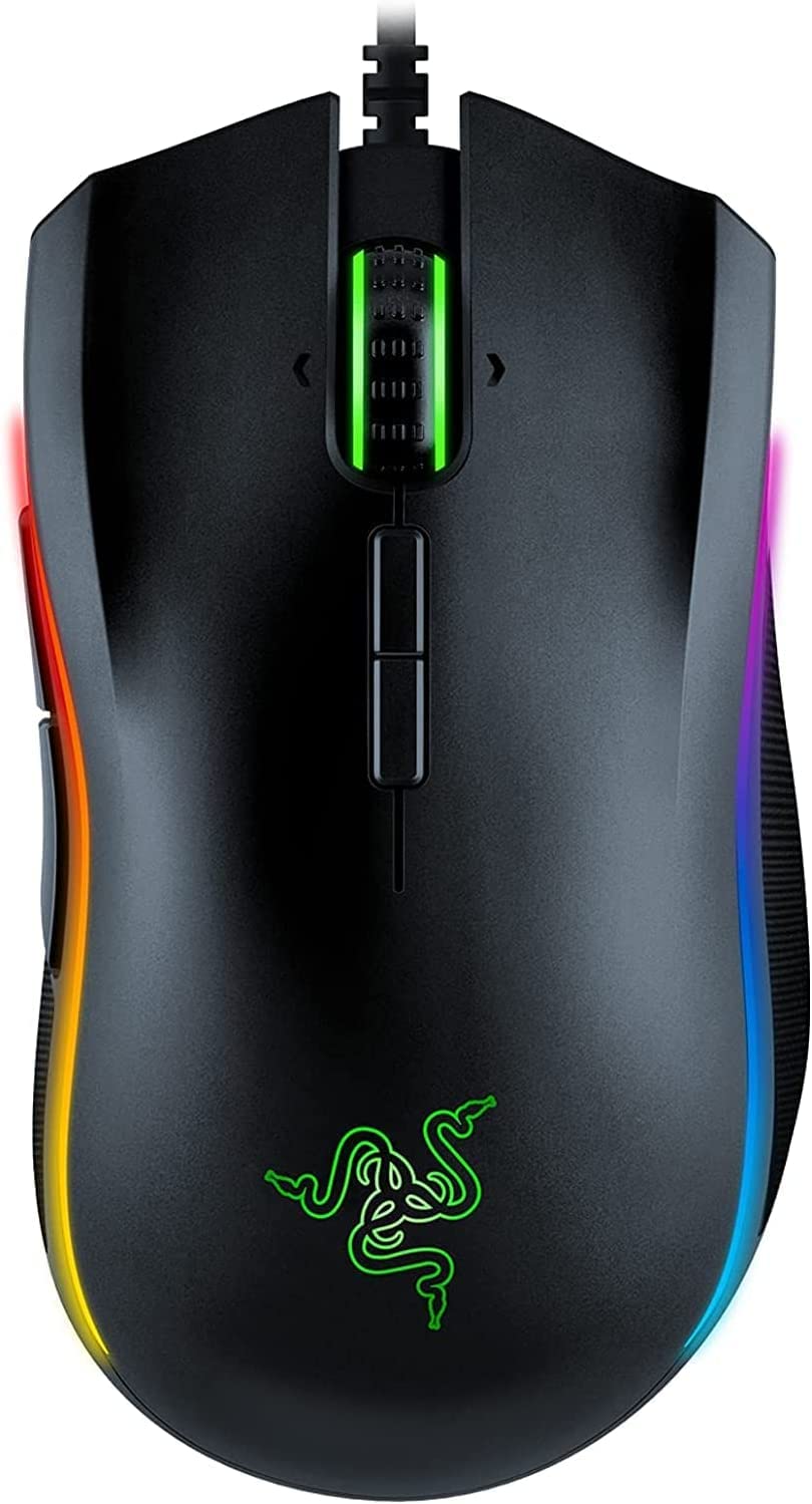Razer Mamba Elite Wired Gaming Mouse: 16 000 DPI Optical Sensor - Chroma RGB Lighting - 9 Programmable Buttons - Mechanical Switches