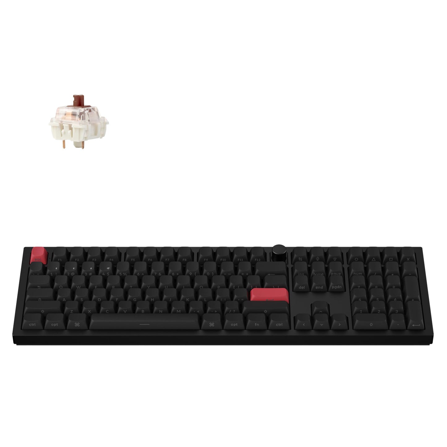 Keychron Q6 Max QMK/LAUNCHER Wireless Bluetooth/2.4 GHz/USB-C Wired Custom Mechanical Keyboard Full Size Programmable Knob RGB Backlit Hot-Swappable Gateron Brown Switch for Mac Windows Linux - Black