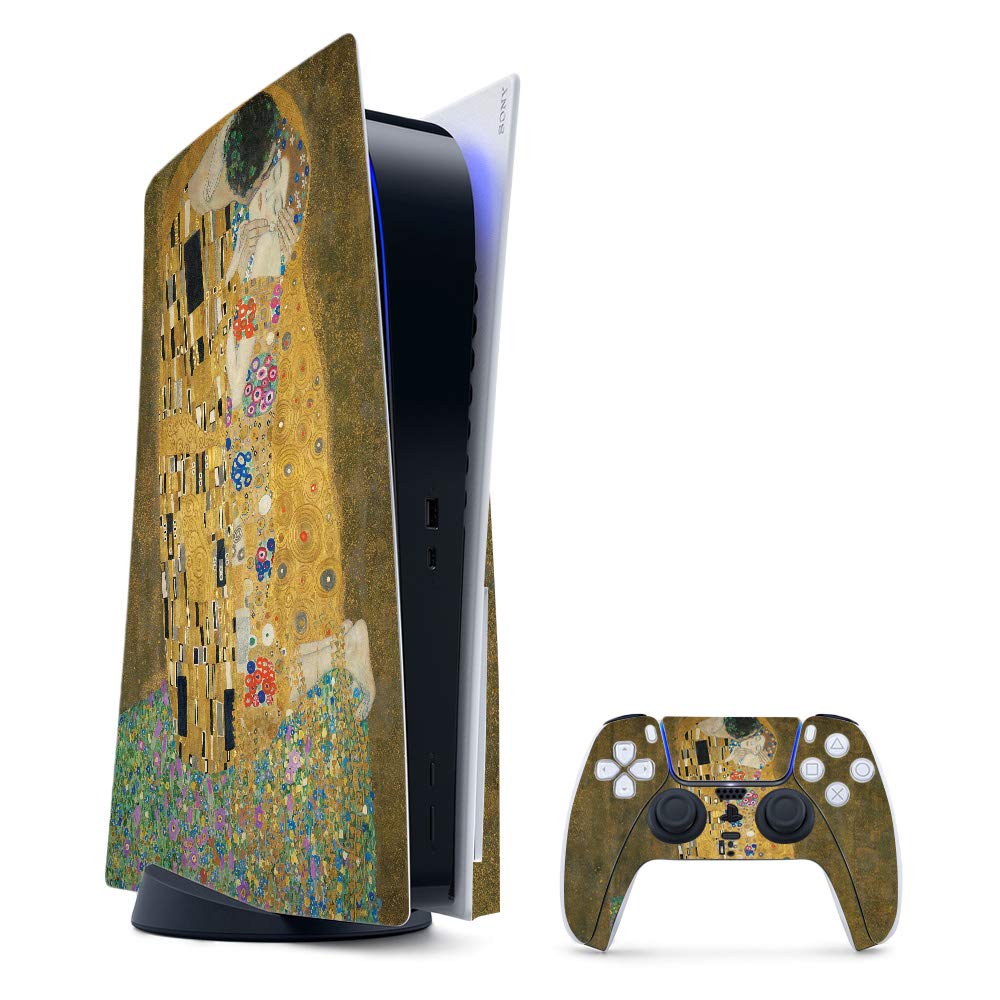 MightySkins Gaming Skin for PS5 / Playstation 5 Bundle - The Kiss | Protective Viny wrap | Easy to Apply and Change Style | Made in The USA