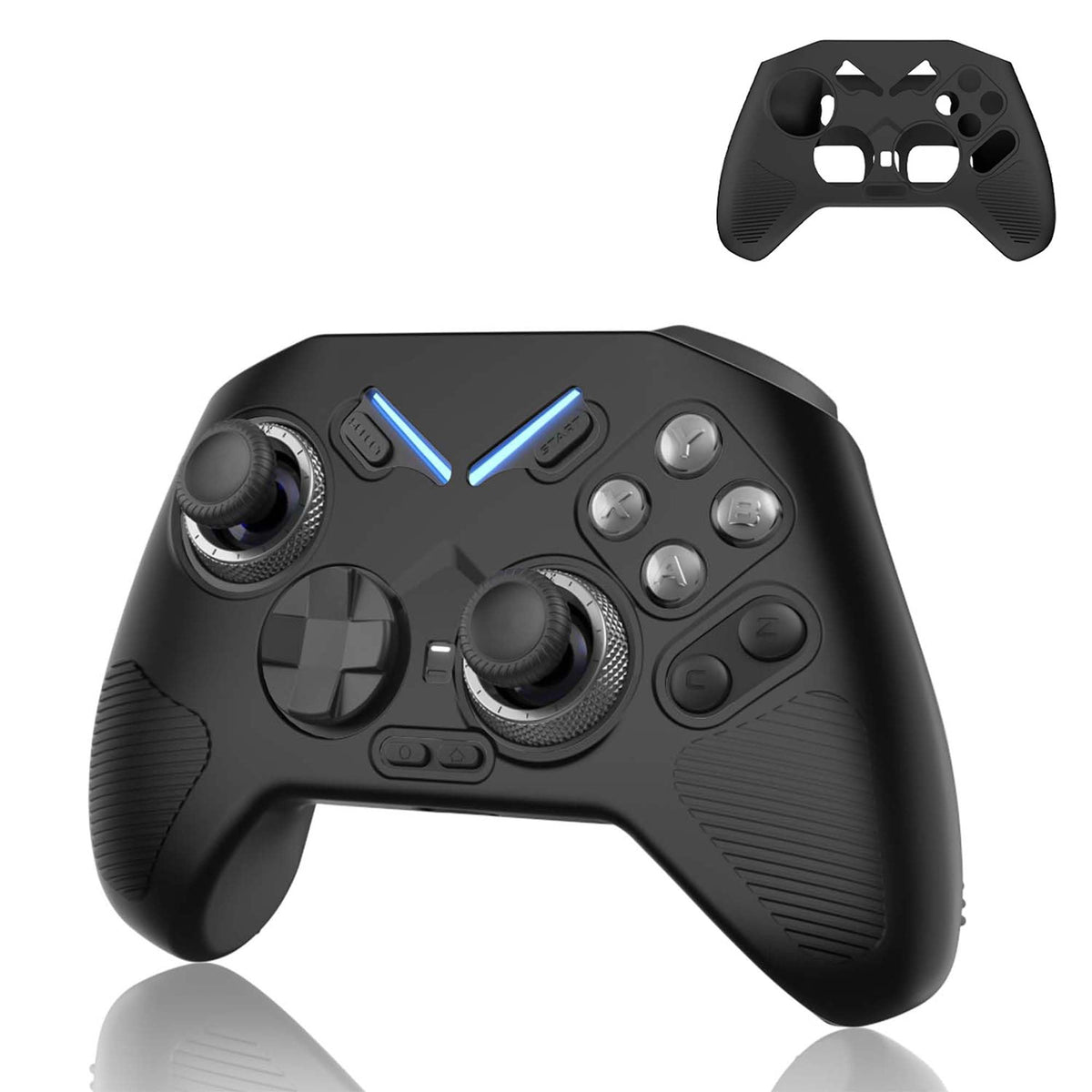 FIOPAZ for Flydigi Vader 4 Pro Silicone Case Soft Skin Cover for Flydigi Vader4 Pro Wireless Controller Protector Drop Dust and Scratch Resistant Deep Black