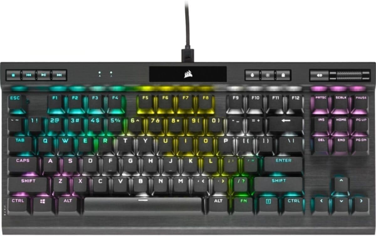 Corsair K70 RGB TKL - Champion Series Tenkeyless Mechanical Gaming Keyboard - Cherry MX Speed Keyswitches - Durable Aluminum Fra
