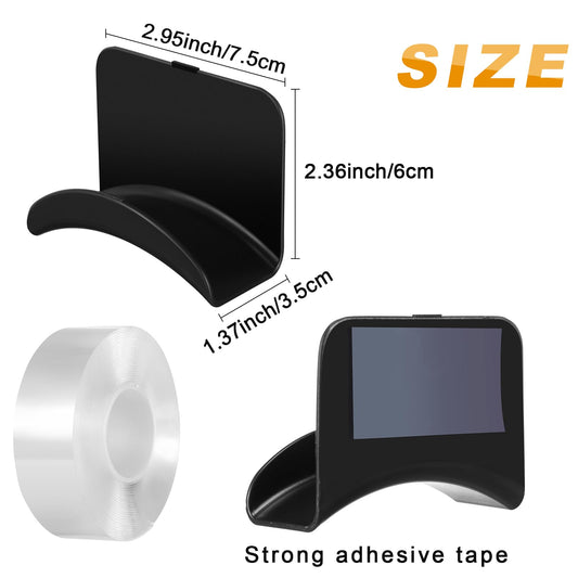 Wonderjune Headphone Wall Hangers, Adhesive Hooks for Gaming Headsets, 30 Pcs, Black, Universal Mount for Headphones, Controllers, Caps