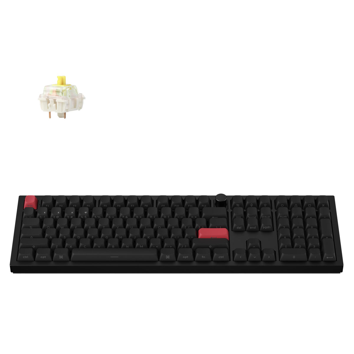 Keychron Q6 Max QMK/LUANCHER Wireless Bluetooth/2.4GHz/USB-C Wired Custom Mechanical Keyboard Full Size Programmable Knob RGB Backlit Hot-Swappable Gateron Banana Switch for Mac Windows Linux - Black