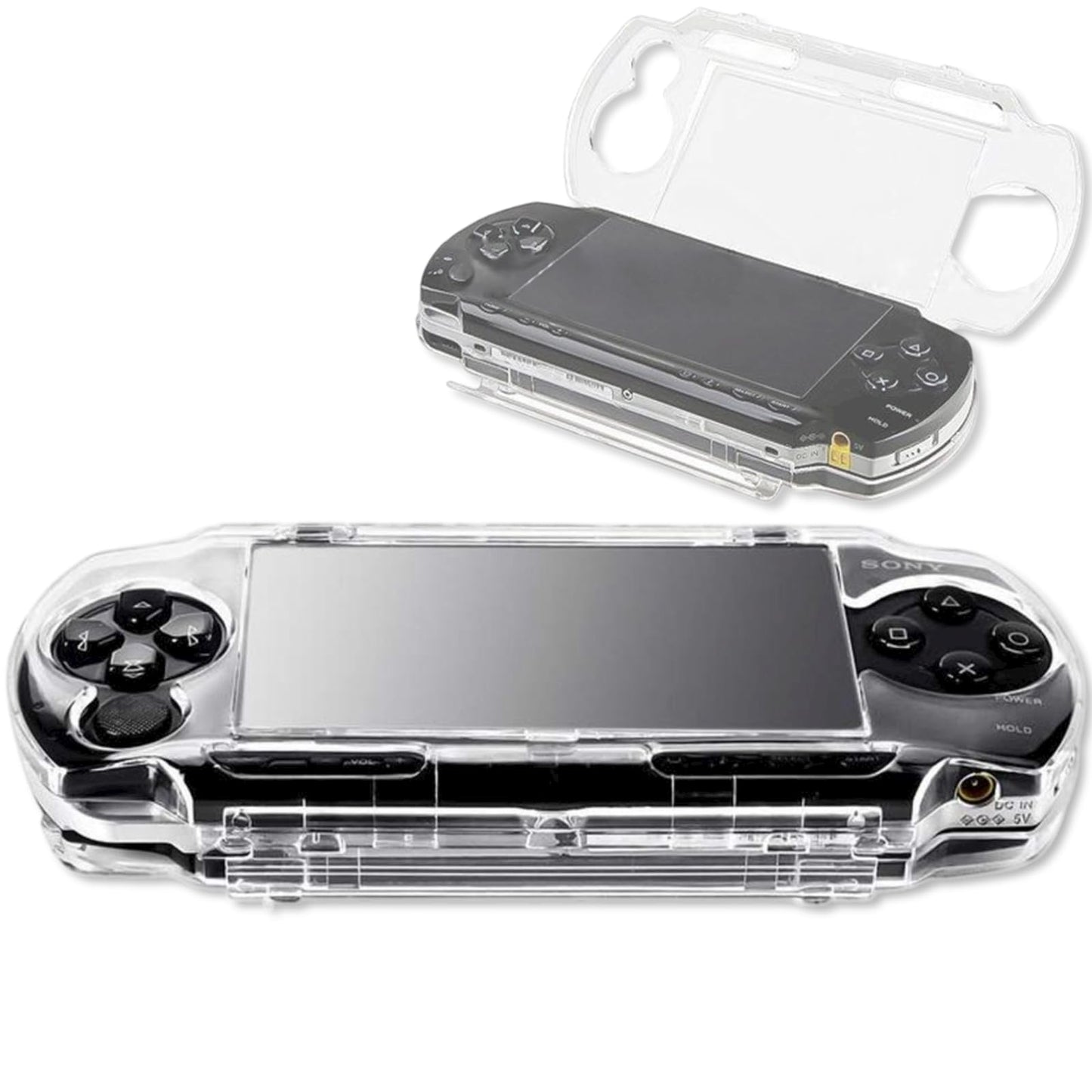Clear Hard Case for PSP 1000 Series Protective Transparent Hard Case Full Cover Protector Cover Case with Clear Display Movie Bracket Shock/Scratch Resistant (for PSP 1000 Series)