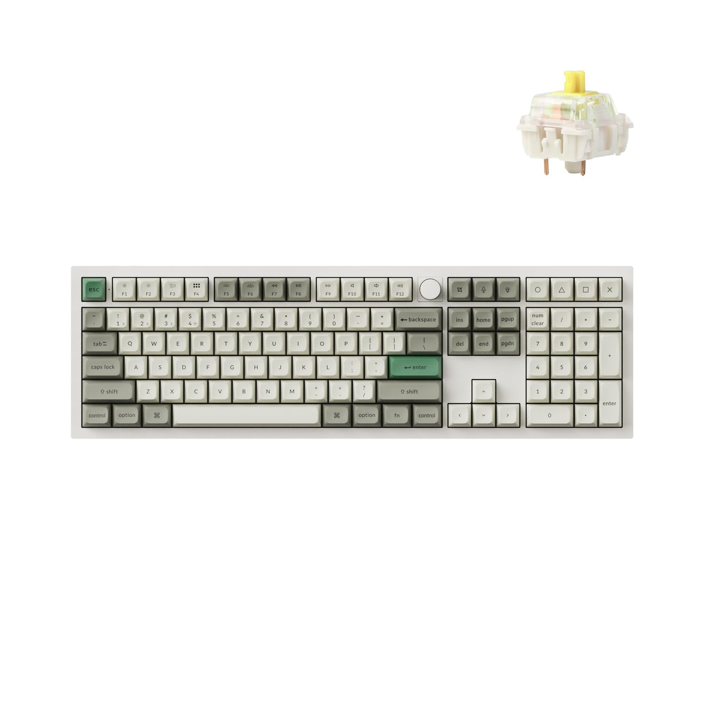 Keychron Q6 Max QMK/VIA Bluetooth Wireless /2.4 GHz/USB-C Wired Custom Mechanical Keyboard Full Size Programmable Knob RGB Backlit Hot-Swappable Gateron Banana Switch for Mac Windows Linux - White