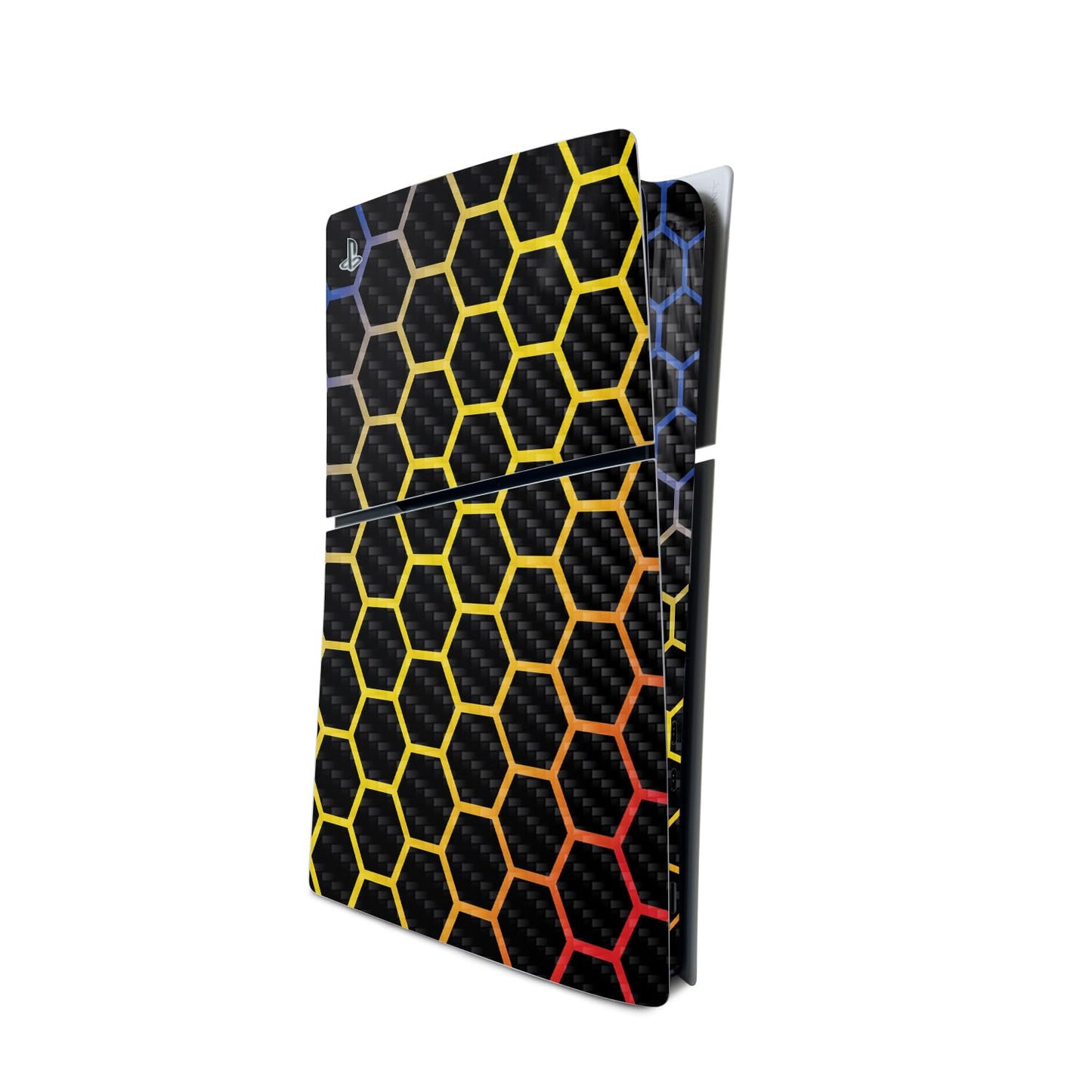 MightySkins Carbon Fiber Skin for PS5 Playstation 5 Slim Digital Edition Console Only - Primary Honeycomb Protective Durable Textured Carbon Fiber Finish Easy to Apply Made in The USA