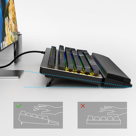 GTRACING Mechanical Gaming Keyboard GT883 - RGB Lighting, Tactile Blue Switches, Programmable Keys for Laptop & PC