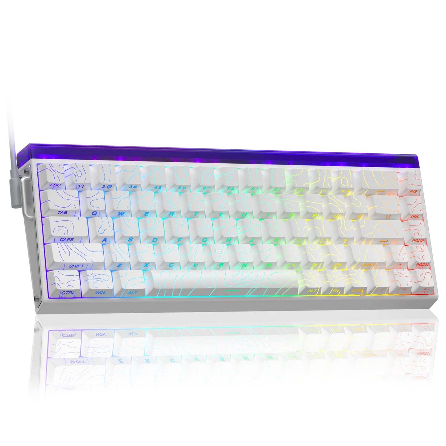 AULA Hero 68 HE 60% Gaming Keyboard Wired Hall Effect Magnetic Switch Keyboard with 8K Hz Polling Rate Side Printed PBT Keycaps RGB Backlit Light Box Customizable Web Software for PC/Mac Gamers
