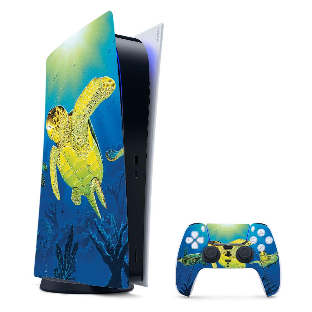 MightySkins Gaming Skin for PS5 / Playstation 5 Digital Edition Bundle - Turtle Dreams | Protective Viny wrap | Easy to Apply and Change Styles | Made in The USA
