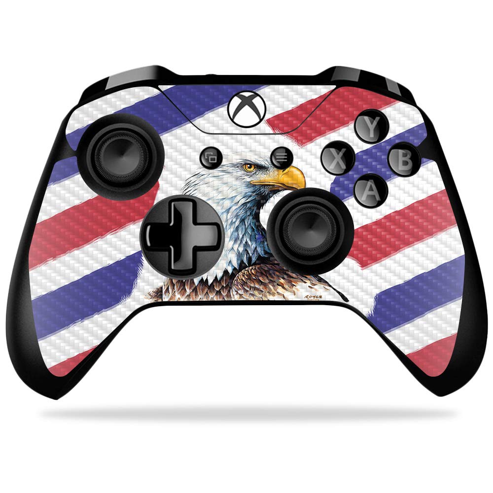 MightySkins Carbon Fiber Skin for Microsoft Xbox One X Controller - Eagle Head | Protective Durable Textured Carbon Fiber Finish | Easy to Apply Remove and Change Styles | Made in The USA