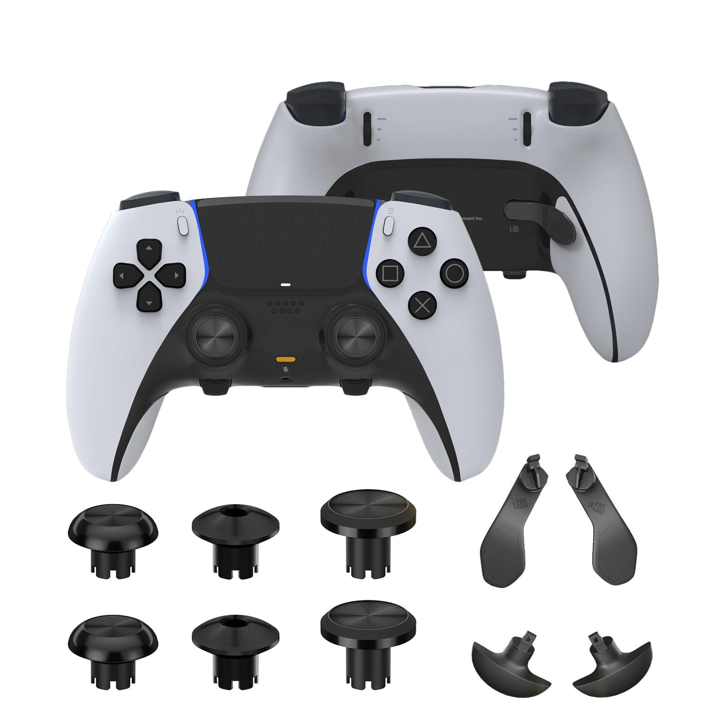 Metal Thumbsticks for PS5 Edge Controller Metallic Back Paddles Triggers Buttons Joysticks for PS5 Dualsense Controller Replacement Accessories Parts for PS5 Edge Controller Analog Joystick