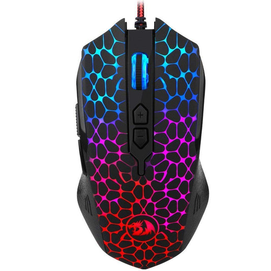 Redragon M716A Inquisitor RGB Gaming Mouse - Gold, Ergonomic Design, High Precision, Ideal for Gamers