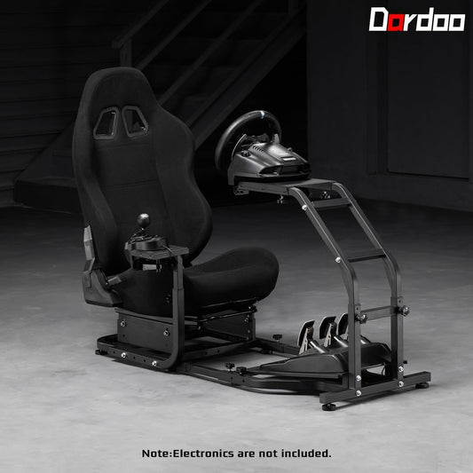 Dardoo G29 Racing Simulator Cockpit - Adjustable Race Seat, Fits Logitech G920/G923, Thrustmaster T150/T300RS, 48.5x24.7x41 in