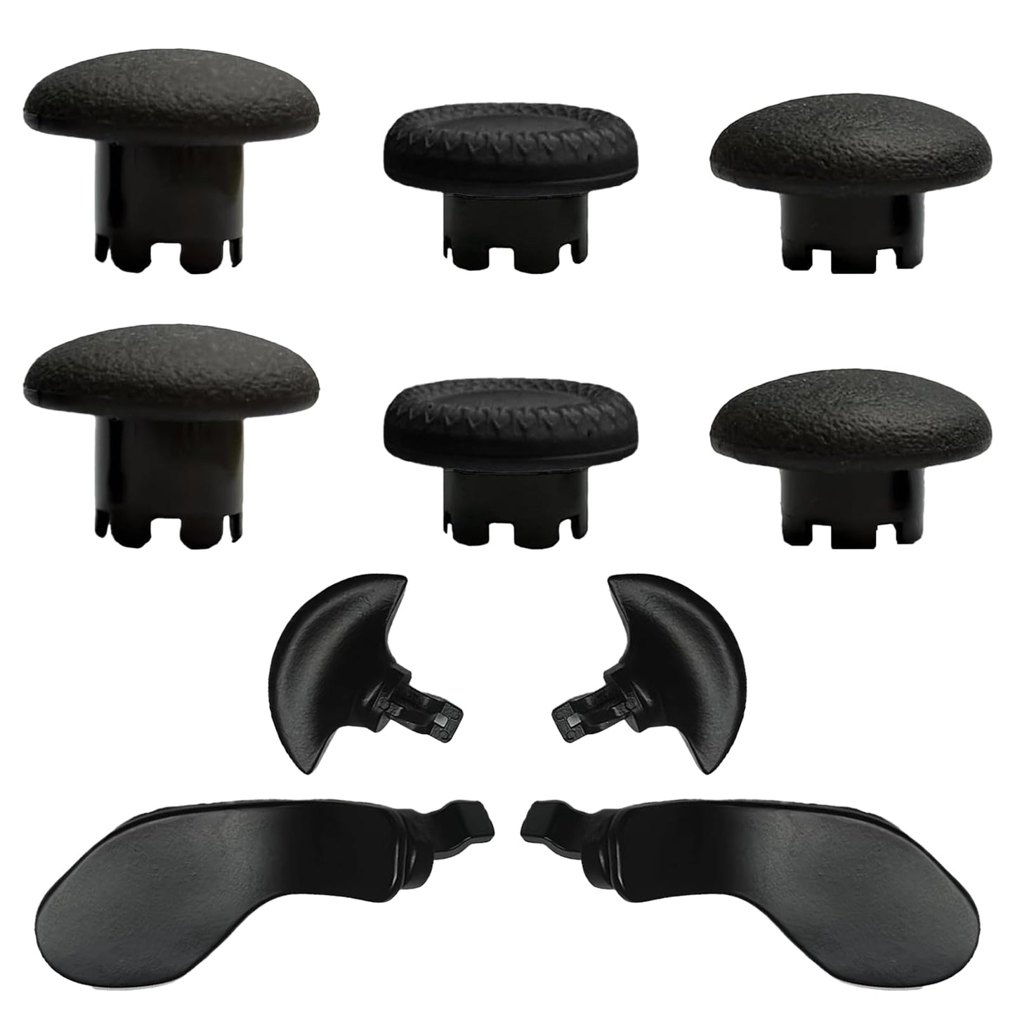 10-in-1 Metal Thumbsticks Replacement for PS5 Dualsense Edge Controller 4 Metallic Back Paddles control buttons Buttons Repair Parts for PS5 Edge Controller with 6 Analog Joysticks(Black)
