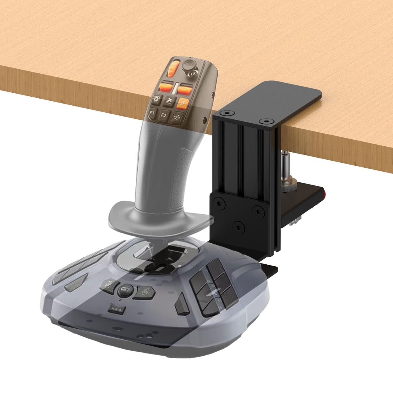wuutyty Desk mount compatible with Thrustmaster T.Flight Hotas One/Hotas 4/Stick X SimTask Farmstick VelocityOne Flightstick G Extreme 3D Pro USB Joystick WINWING URSA MINOR Fighter/Airline Joystick