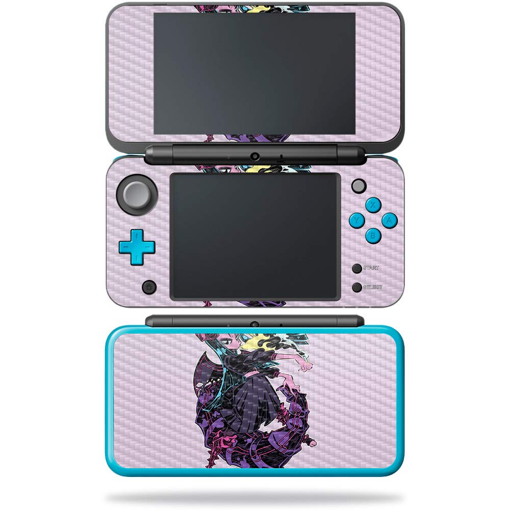 MightySkins Carbon Fiber Skin for Nintendo New 2DS XL - Floral Skull | Protective Durable Textured Carbon Fiber Finish | Easy to Apply Remove and Change Styles | Made in The USA