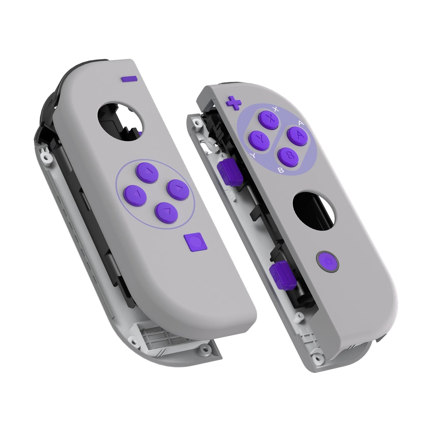 eXtremeRate DIY Replacement Shell Buttons for Nintendo Switch & Switch OLED, Classics SNES Style Housing with Full Set Button fo