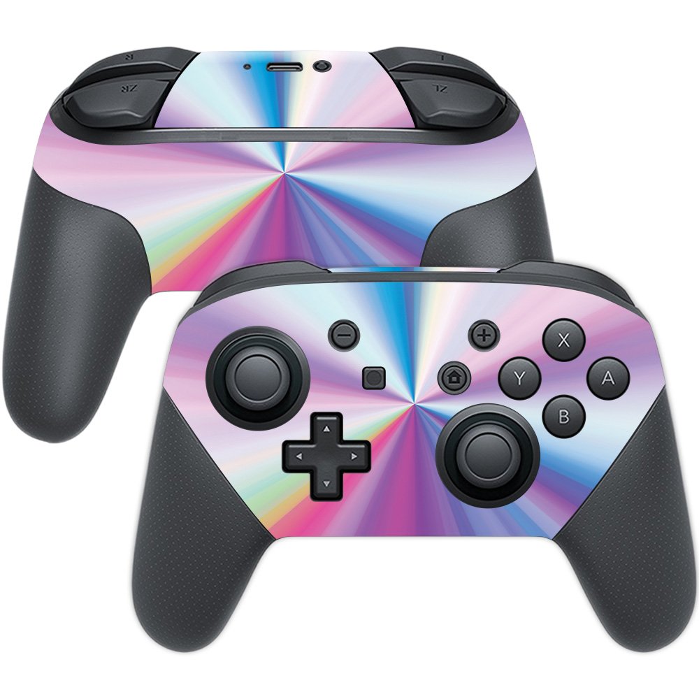 MightySkins Skin Compatible With Nintendo Switch Pro Controller - Rainbow Zoom | Protective, Durable, and Unique Vinyl Decal wra