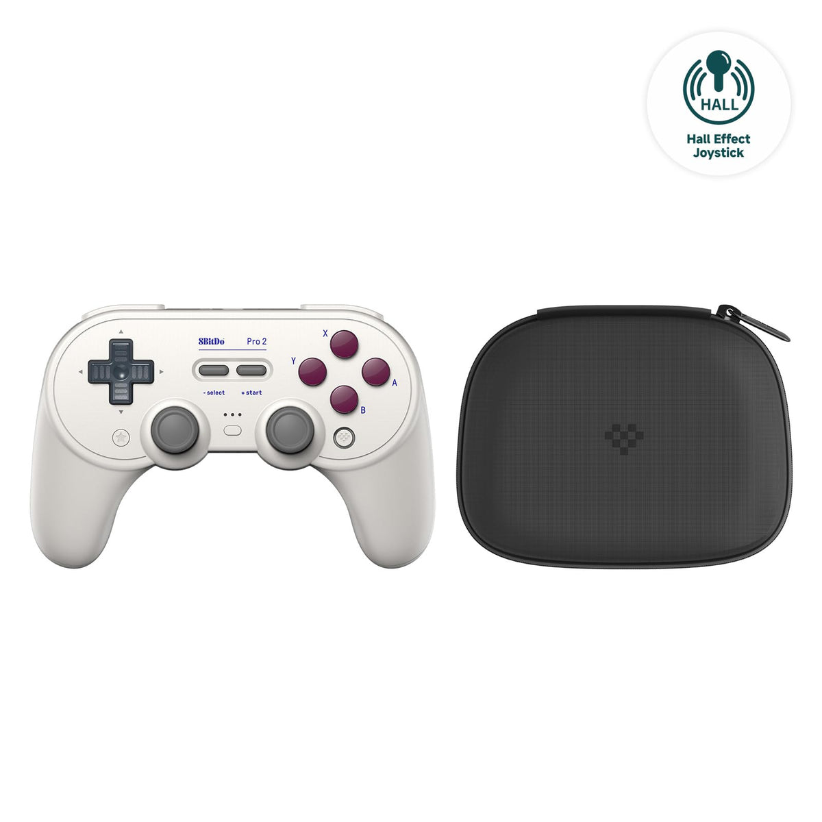 8Bitdo Pro 2 Wireless Bluetooth Controller with Tpartyl Case Hall Effect Joystick Update Retro Gamepad for Switch PC Android and Steam Deck & Apple (G Classic Edition)
