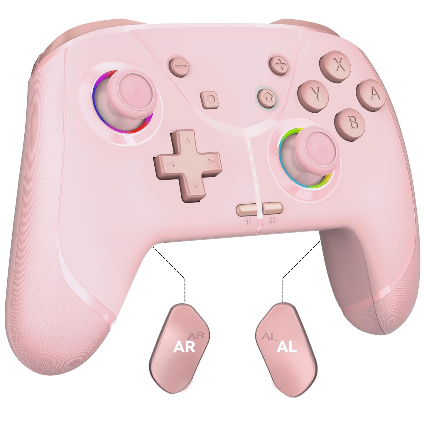 GMBACK Wireless Switch 2 Pro Controller Turbo Controller for Nintendo Switch 2/Switch 1/Lite/OLED with Loop Macro Home Wake Up HD Rumble Motion Control Turbo 800mAh Light Pink