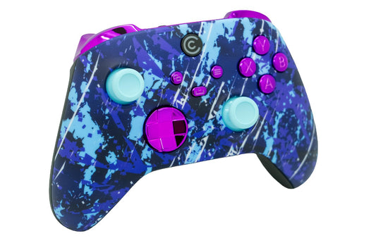 Custom Controllerzz Wireless Controller for Xbox Series X/S, Xbox One & PC - Midnight Surge & Purple Chrome Inserts