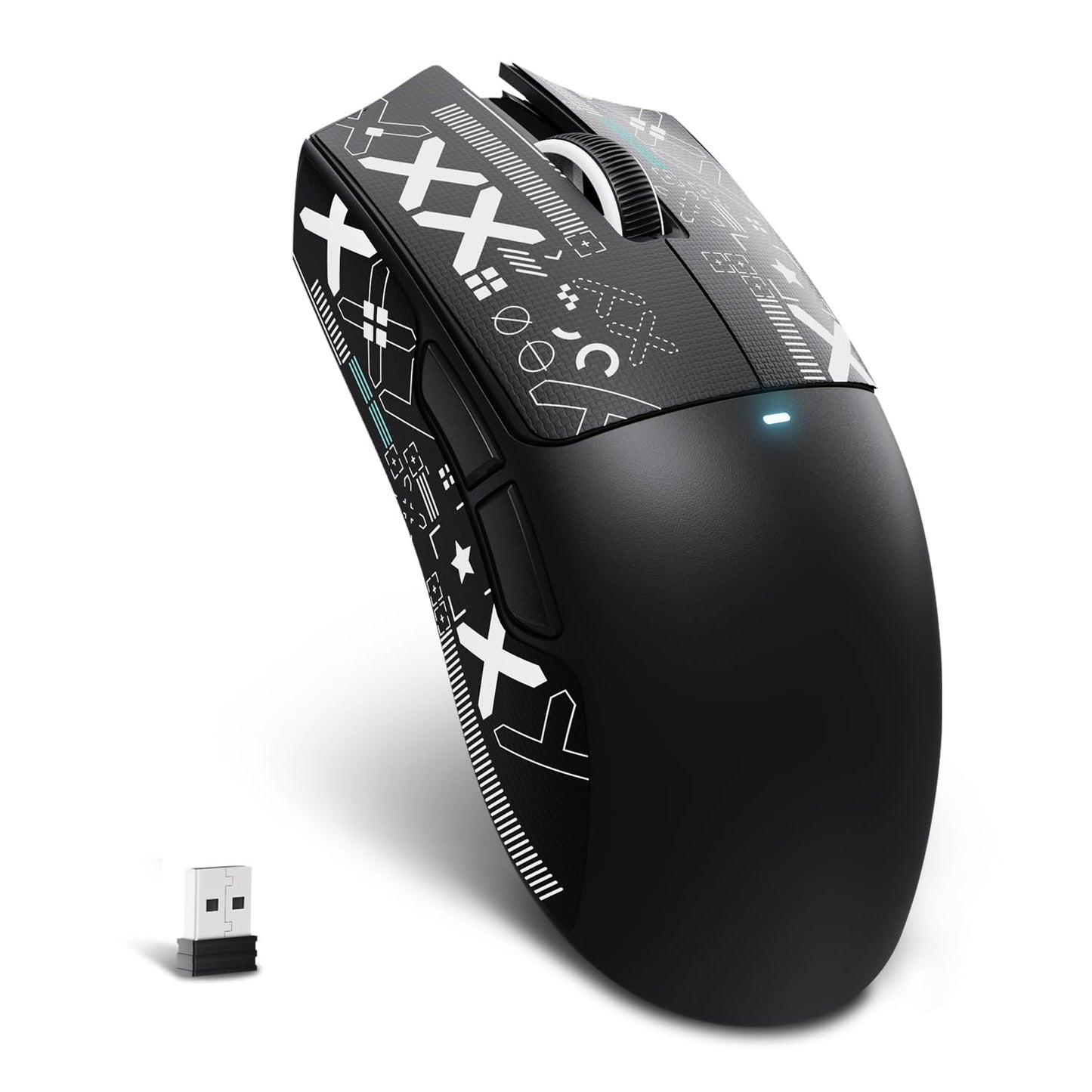 ATTACK SHARK X11SE Ultra-Light Wireless Gaming Mouse 22000 DPI Tri-Modes BT5.2/Type-C Wired/2.4G PixArt PAW3311 Gaming Sensor 5 Programmable Buttons for Laptop PC Mac Gamer(Black&Sticker)