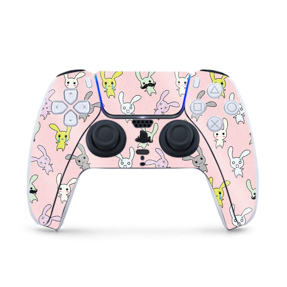 MightySkins Glossy Glitter Skin Compatible with PS5 / PlayStation 5 Controller - Bunny Bunches | Protective Durable High-Gloss Glitter Finish | Easy to Apply and Change Styles | Made in The USA