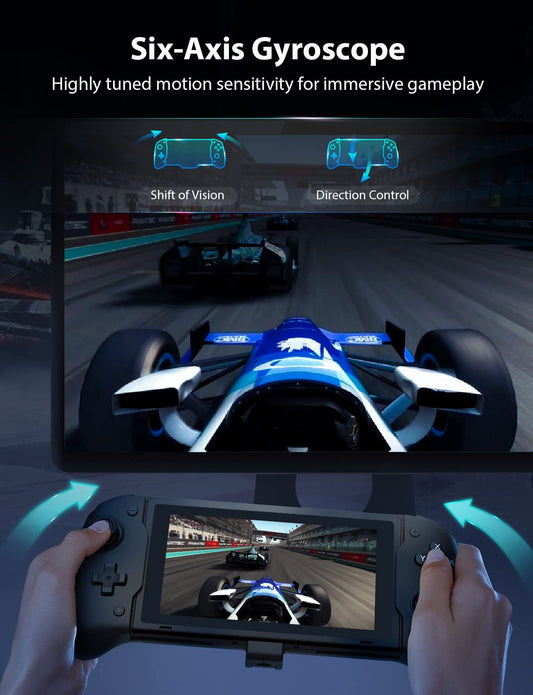 NexiGo Gripcon Controller for Nintendo Switch OLED, Ergonomic, 6-Axis Gyro, Black, Model 1125 BLK-2