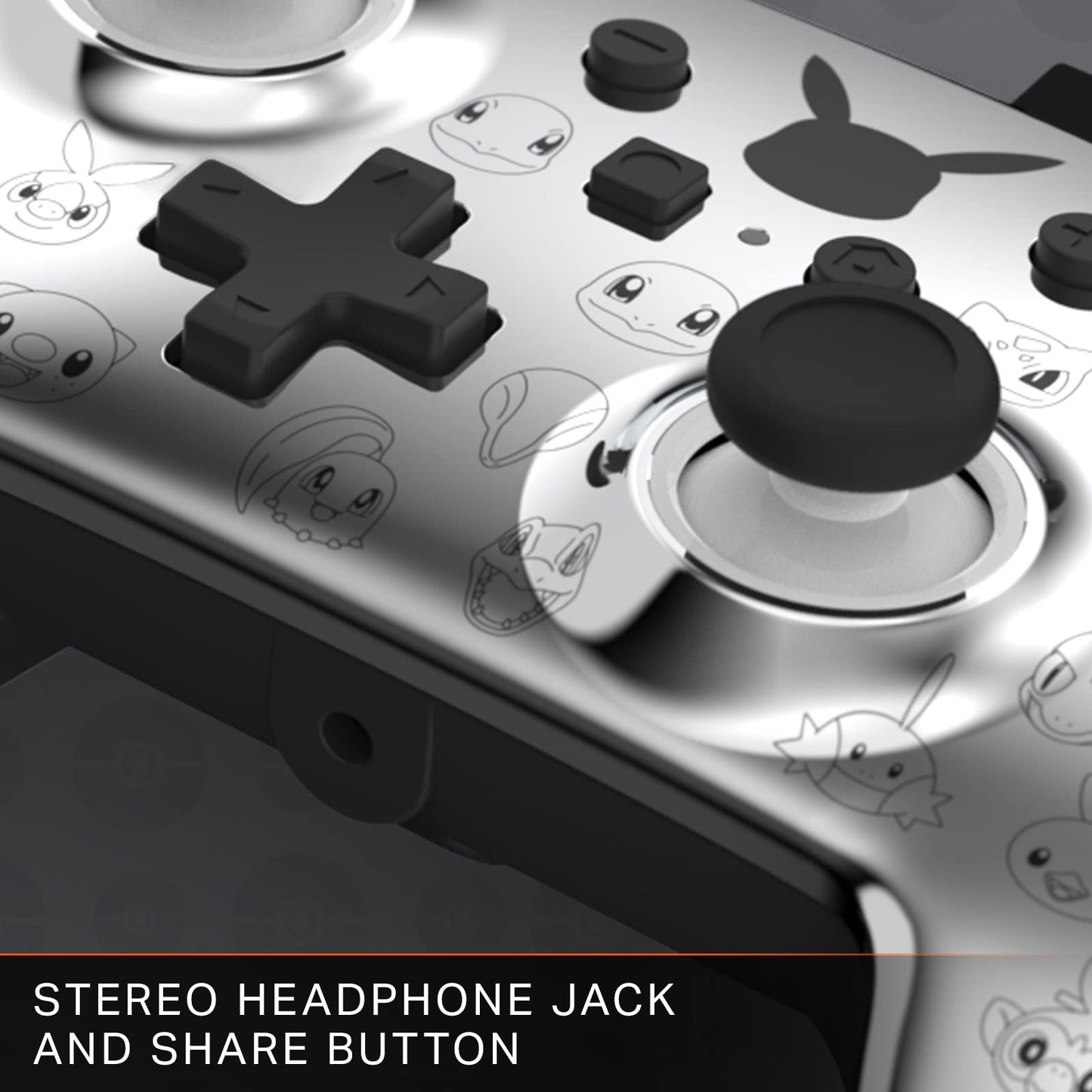 PowerA Enhanced Wired Controller for Nintendo Switch - Pikachu Black & Silver, Model 1522785-01