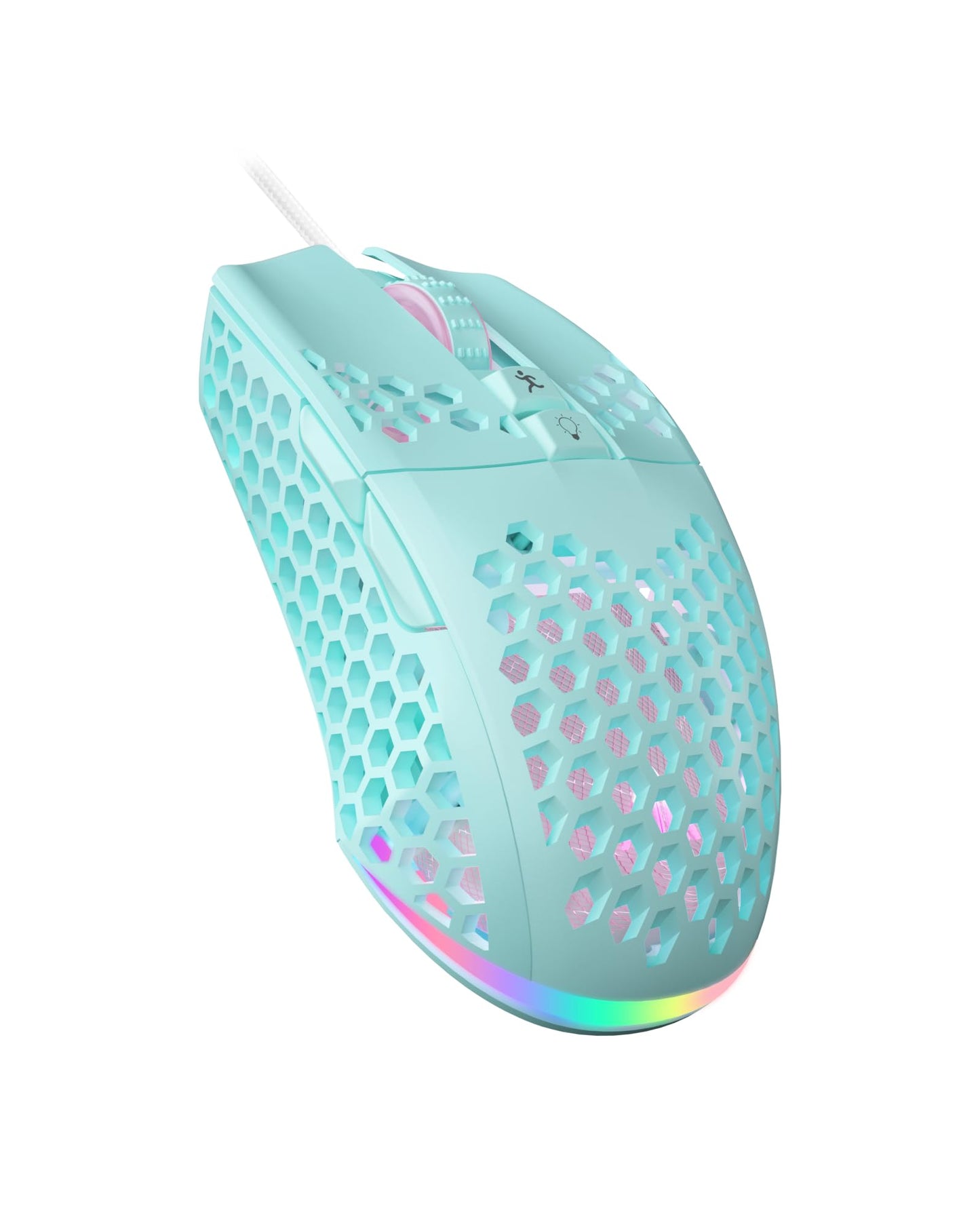 SOLAKAKA SM900 Green Wired Gaming Mouse with Honeycomb Shell 12800 DPI 7 Programmable Buttons Lightweight Gaming Mice Ergonomic Computer Mouse Gaming for Windows/PC/Mac/Laptop Gamer