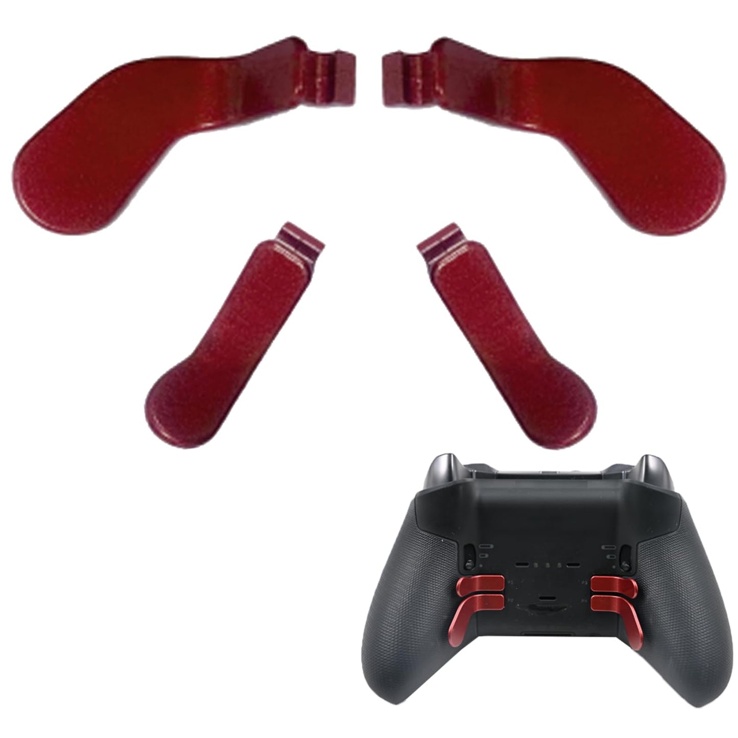 Anglepingping 4 PCS Elite Controller Paddles for Xbox One Elite Controller Series 2 Core Stainless Steel Replacement Paddles Parts for Xbox Elite Controller Series 2 Controller (Dull Red)