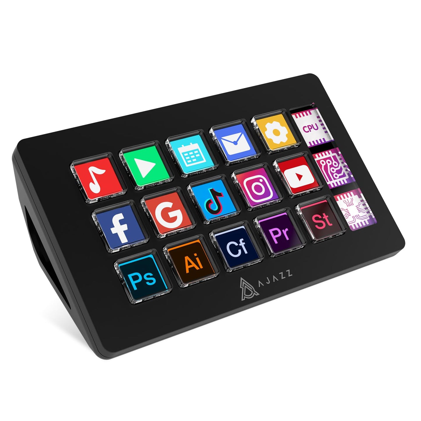AKP153 Studio Deck Stream Controller 15 Macro Keys Trigger Actions in Apps and Software Like OBS YouTube Twitch Custom Console for Photo and Video Editing Live Streaming PC/Mac (Black)