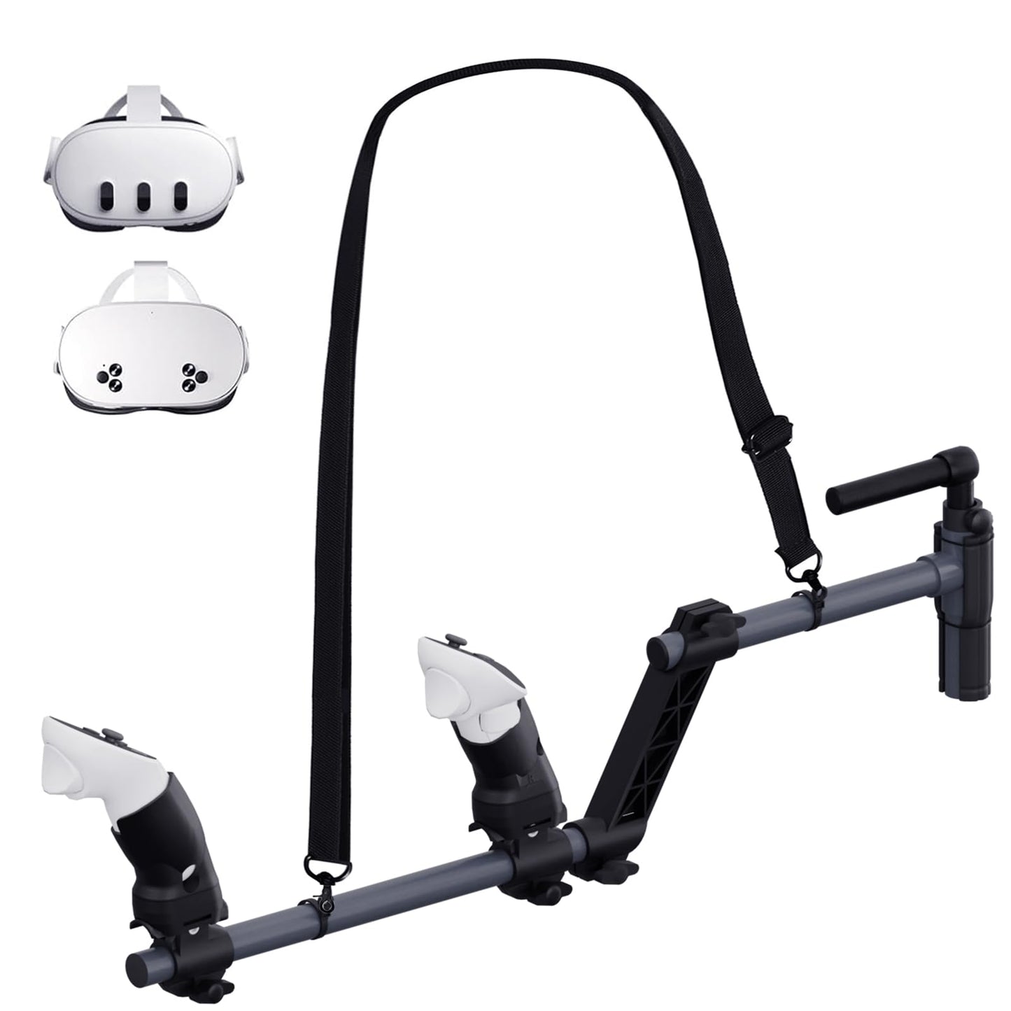 VR tool Stock for Meta Quest 3S Compatible with Meta Quest 3 tool Stock Controller Grips VR tool Stock Quest 3 with Shoulder Straps Enhance Real Feeling and Stability (Black)