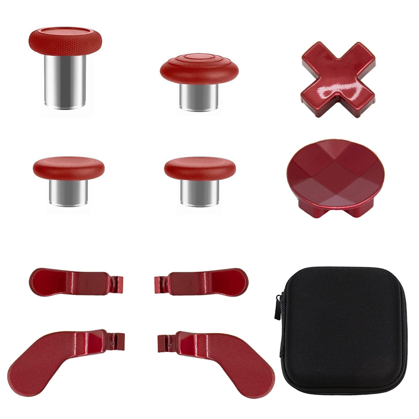 Thumbsticks D-Pads Paddles Trigger Buttons Replacement for Elite Series 2 Controller & Elite Series 2 Core Controller (10IN1-Red)